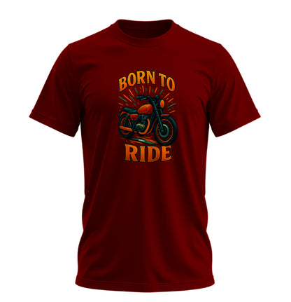 Born To Ride Motosiklet - 10 Farklı Renk - Unisex Rahat Kalıp Baskılı Tişört - Moto Garage Collection