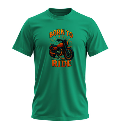 Born To Ride Motosiklet - 10 Farklı Renk - Unisex Rahat Kalıp Baskılı Tişört - Moto Garage Collection