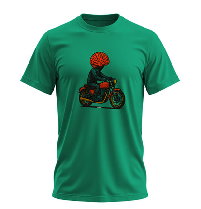 Akıllı Motorcu Motosiklet - 10 Farklı Renk - Unisex Rahat Kalıp Baskılı Tişört - Moto Garage Collection