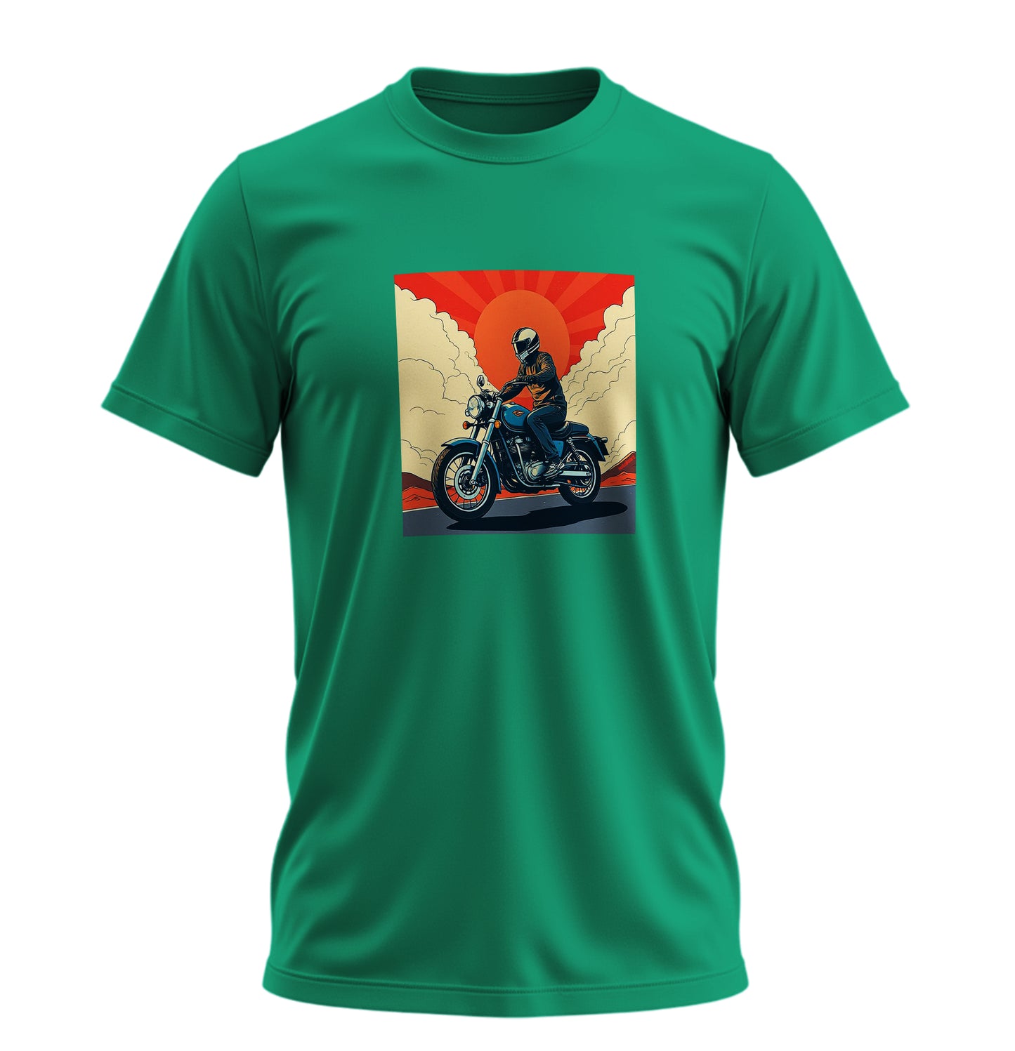 Akşam Motoru Motosiklet - 10 Farklı Renk - Unisex Rahat Kalıp Baskılı Tişört - Moto Garage Collection