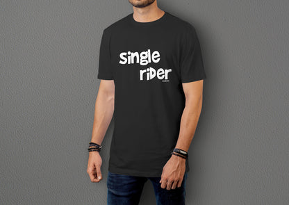 Single Rider - Unisex Rahat Kalıp Baskılı Tişört - Moto Garage Collection
