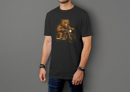 Wild Bear Ride - 10 Farklı Renk - Unisex Rahat Kalıp Baskılı Tişört - BearZ Collection
