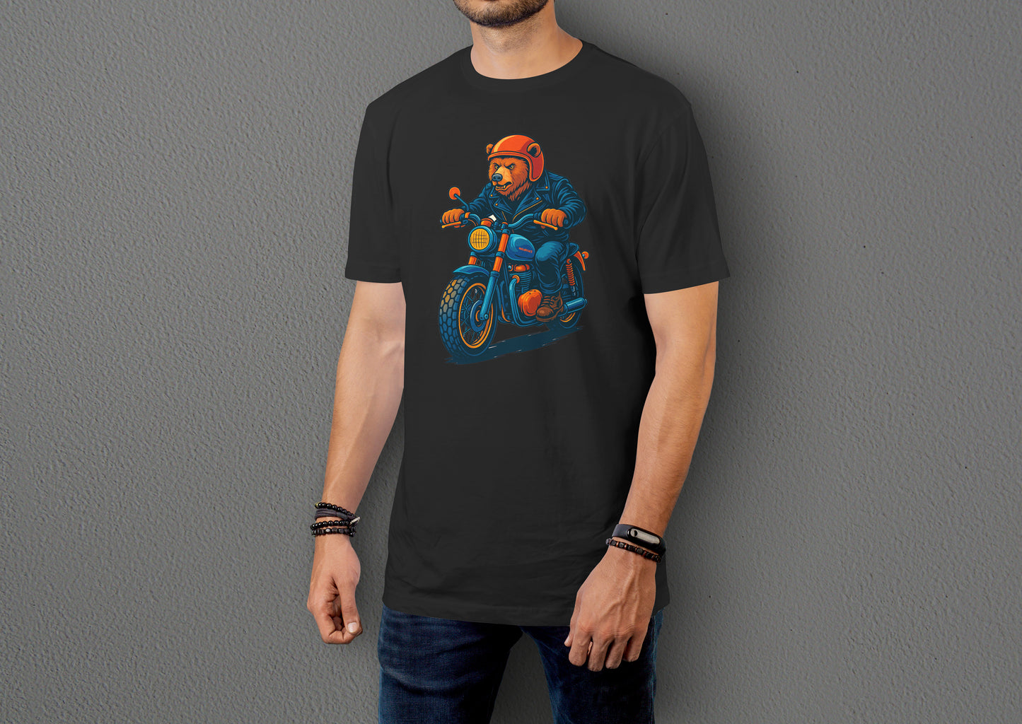 Orange Bear - 10 Farklı Renk - Unisex Rahat Kalıp Baskılı Tişört - BearZ Collection