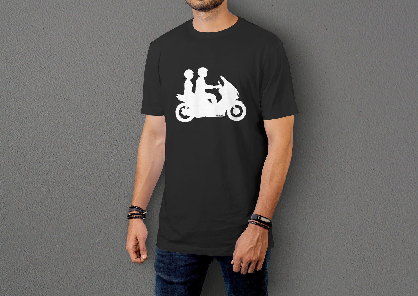Double Riders- 10 Farklı Renk - Unisex Rahat Kalıp Baskılı Tişört - Moto Garage Collection