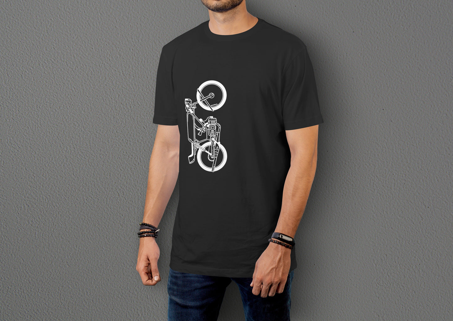 The Classic Iron Howl  - 10 Farklı Renk - Unisex Rahat Kalıp Baskılı Tişört - Moto Garage Collection