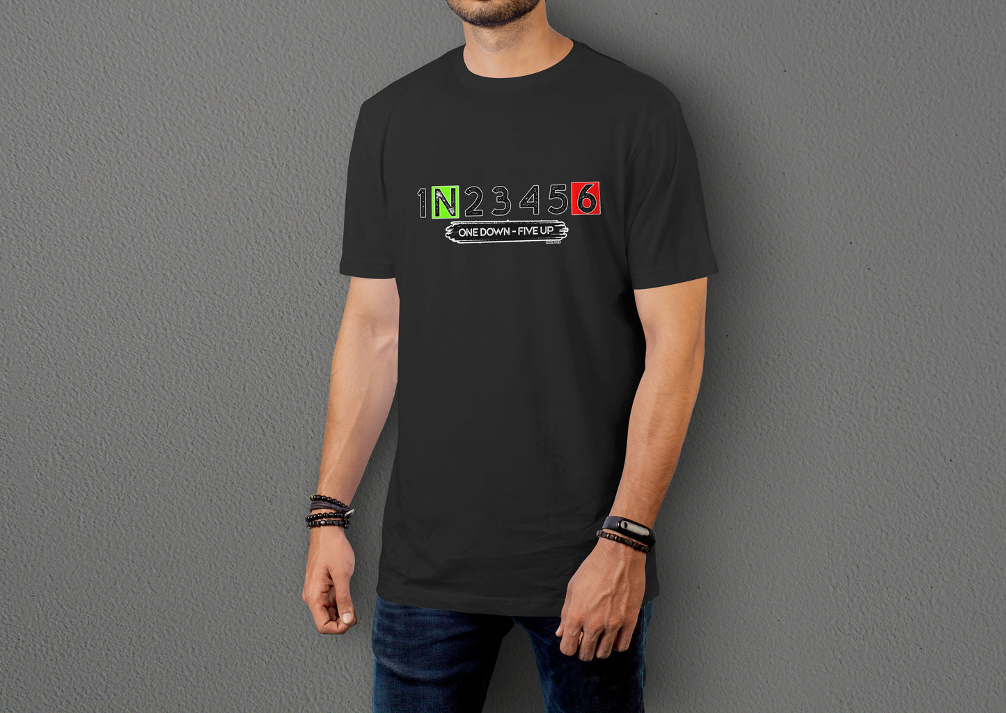 One Down Five Up - 10 Farklı Renk - Unisex Rahat Kalıp Baskılı Tişört - Moto Garage Collection