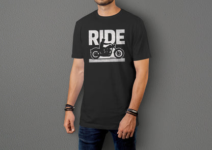 Ride - 10 Farklı Renk - Unisex Rahat Kalıp Baskılı Tişört - Moto Garage Collection