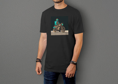 Green Neon Rider - 10 Farklı Renk - Unisex Rahat Kalıp Baskılı Tişört - Moto Garage Collection