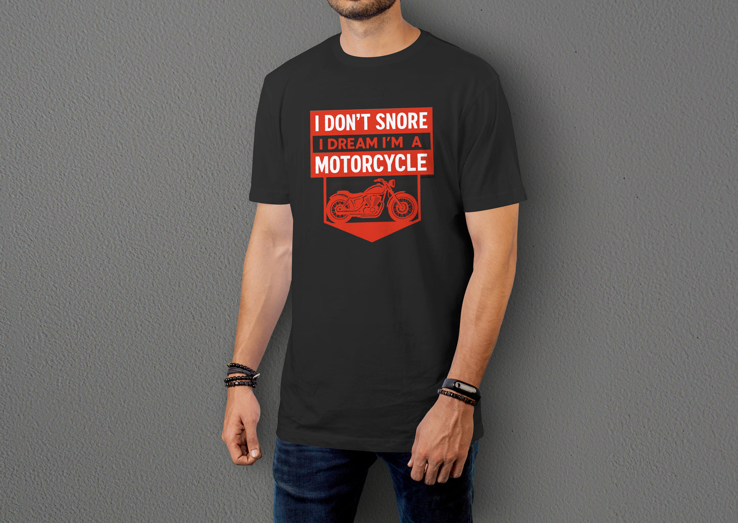 I Dream Motorcycle - Unisex Rahat Kalıp Baskılı Tişört - Moto Garage Collection