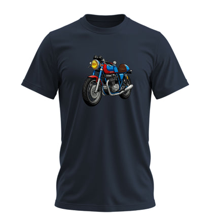 Renkli Motosiklet - 10 Farklı Renk - Unisex Rahat Kalıp Baskılı Tişört - Moto Garage Collection