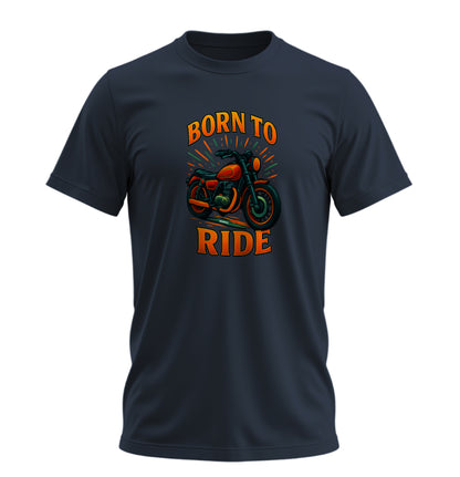 Born To Ride Motosiklet - 10 Farklı Renk - Unisex Rahat Kalıp Baskılı Tişört - Moto Garage Collection