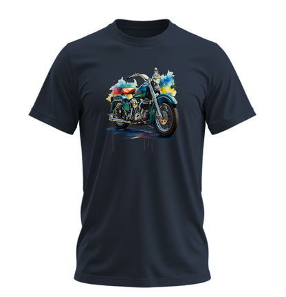 Suluboya Motosiklet - 10 Farklı Renk - Unisex Rahat Kalıp Baskılı Tişört - Moto Garage Collection