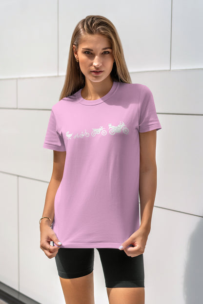 The Evolution of a Motorcycle - Motosikletin Evrimi - Unisex Rahat Kalıp Baskılı Tişört - Moto Garage Collection