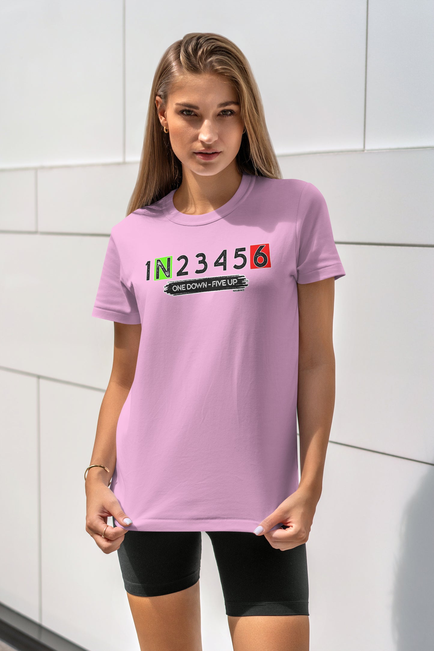 One Down Five Up - 10 Farklı Renk - Unisex Rahat Kalıp Baskılı Tişört - Moto Garage Collection