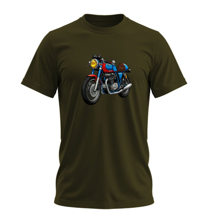 Renkli Motosiklet - 10 Farklı Renk - Unisex Rahat Kalıp Baskılı Tişört - Moto Garage Collection