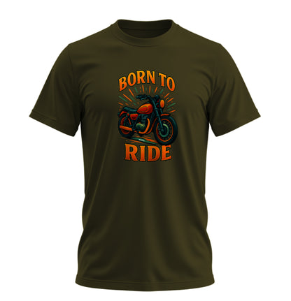 Born To Ride Motosiklet - 10 Farklı Renk - Unisex Rahat Kalıp Baskılı Tişört - Moto Garage Collection