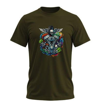 Motor Sanatı Motosiklet - 10 Farklı Renk - Unisex Rahat Kalıp Baskılı Tişört - Moto Garage Collection