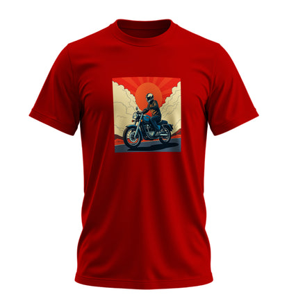 Akşam Motoru Motosiklet - 10 Farklı Renk - Unisex Rahat Kalıp Baskılı Tişört - Moto Garage Collection