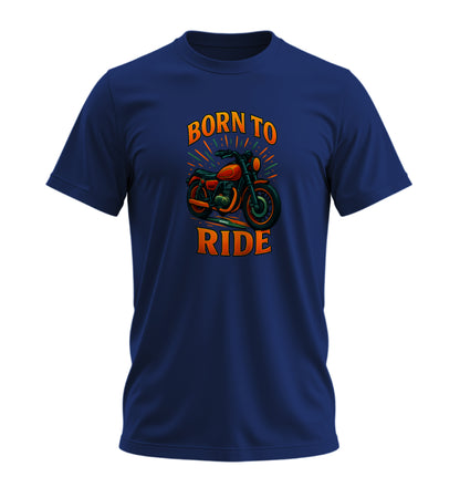 Born To Ride Motosiklet - 10 Farklı Renk - Unisex Rahat Kalıp Baskılı Tişört - Moto Garage Collection