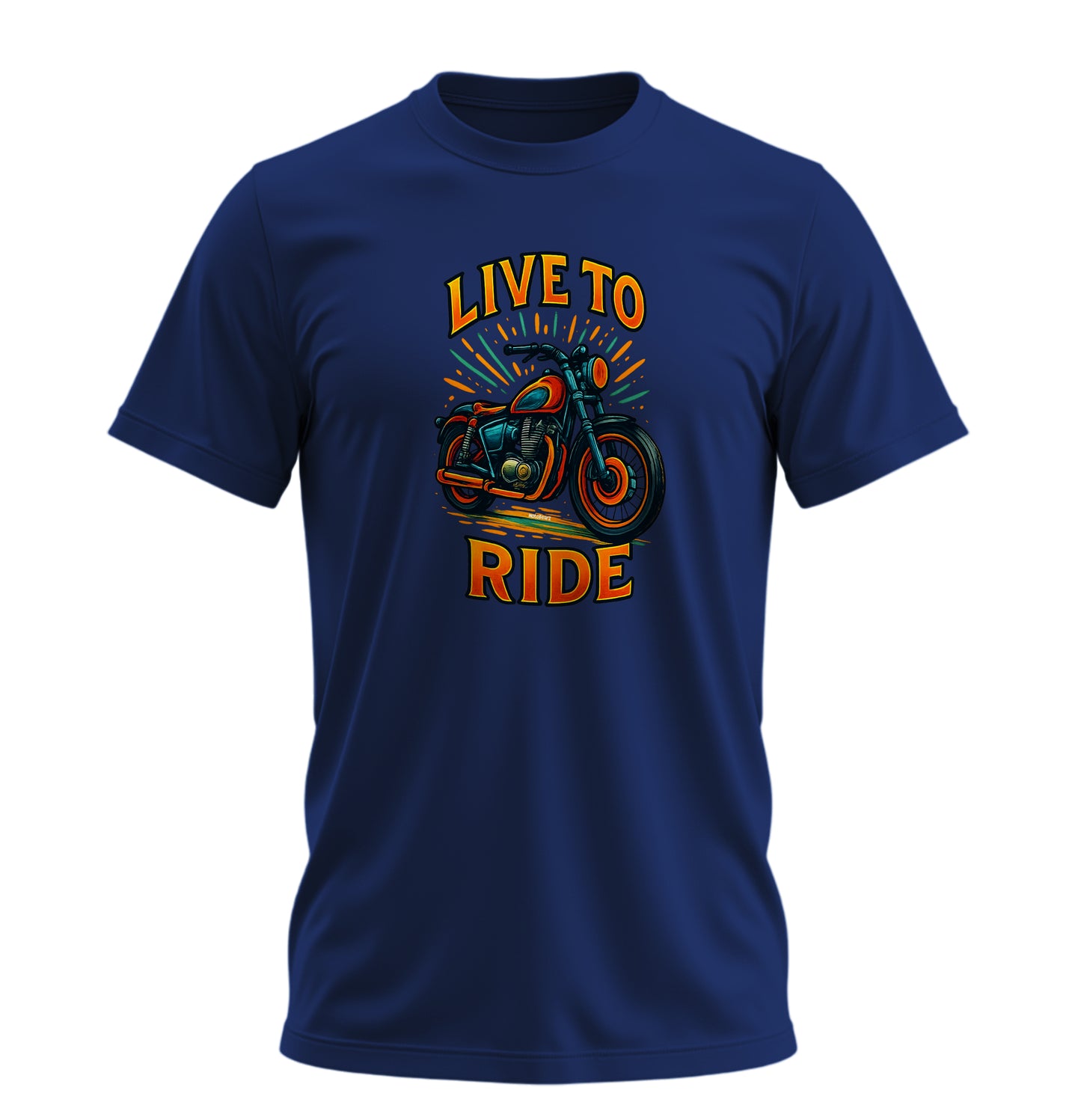 Live To Ride Motosiklet - 10 Farklı Renk - Unisex Rahat Kalıp Baskılı Tişört - Moto Garage Collection