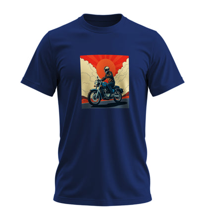 Akşam Motoru Motosiklet - 10 Farklı Renk - Unisex Rahat Kalıp Baskılı Tişört - Moto Garage Collection