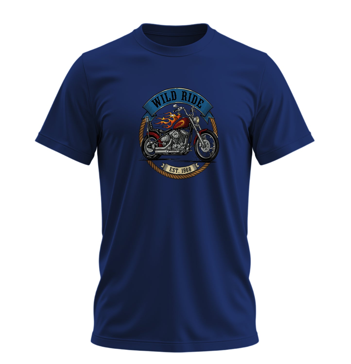 Wild Ride Motosiklet - 10 Farklı Renk - Unisex Rahat Kalıp Baskılı Tişört - Moto Garage Collection