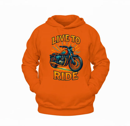 Live to Ride Motosiklet Hoodie – Şardonlu Kalın Unisex Motosiklet Kapüşonlu Sweatshirt - Hoodie Collection