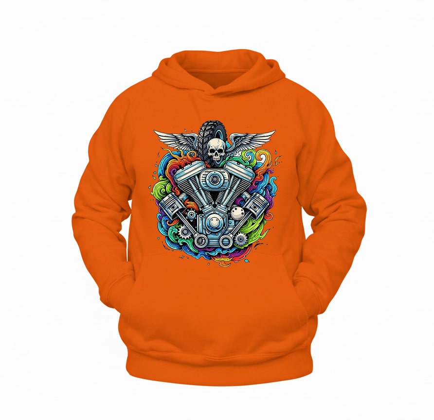 Motor Sanatı Motosiklet Hoodie – Şardonlu Kalın Unisex Motosiklet Kapüşonlu Sweatshirt - Hoodie Collection