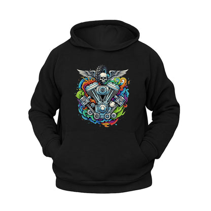 Motor Sanatı Motosiklet Hoodie – Şardonlu Kalın Unisex Motosiklet Kapüşonlu Sweatshirt - Hoodie Collection