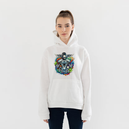 Motor Sanatı Motosiklet Hoodie – Şardonlu Kalın Unisex Motosiklet Kapüşonlu Sweatshirt - Hoodie Collection