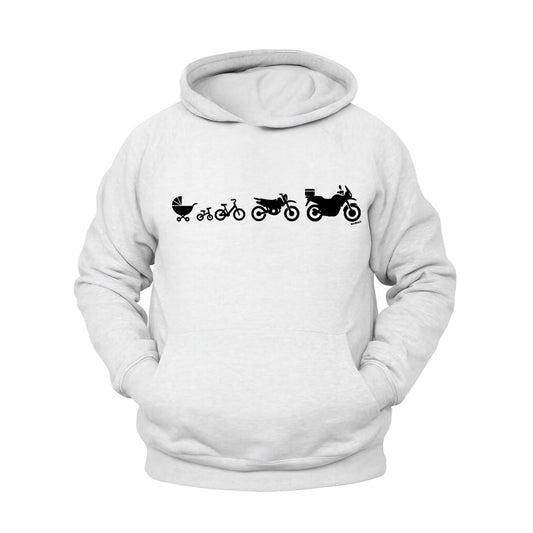 Bir Motosikletin Evrimi Hoodie – Şardonlu Kalın Unisex Motosiklet Kapüşonlu Sweatshirt - Hoodie Collection