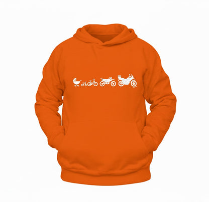 Bir Motosikletin Evrimi Hoodie – Şardonlu Kalın Unisex Motosiklet Kapüşonlu Sweatshirt - Hoodie Collection
