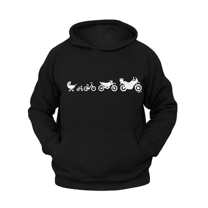 Bir Motosikletin Evrimi Hoodie – Şardonlu Kalın Unisex Motosiklet Kapüşonlu Sweatshirt - Hoodie Collection
