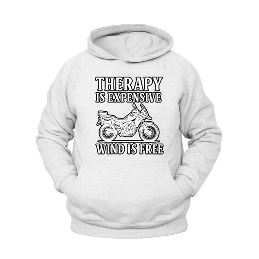 Therapy is Expensive, Wind is Free Hoodie – Şardonlu Kalın Unisex Motosiklet Kapüşonlu Sweatshirt - Hoodie Collection