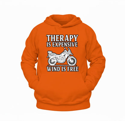 Therapy is Expensive, Wind is Free Hoodie – Şardonlu Kalın Unisex Motosiklet Kapüşonlu Sweatshirt - Hoodie Collection