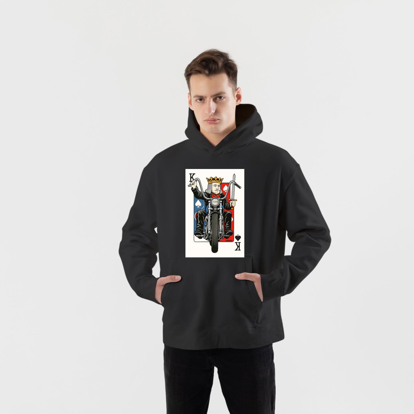 Maça Papazı Hoodie – Şardonlu Kalın Unisex Motosiklet Kapüşonlu Sweatshirt - Hoodie Collection