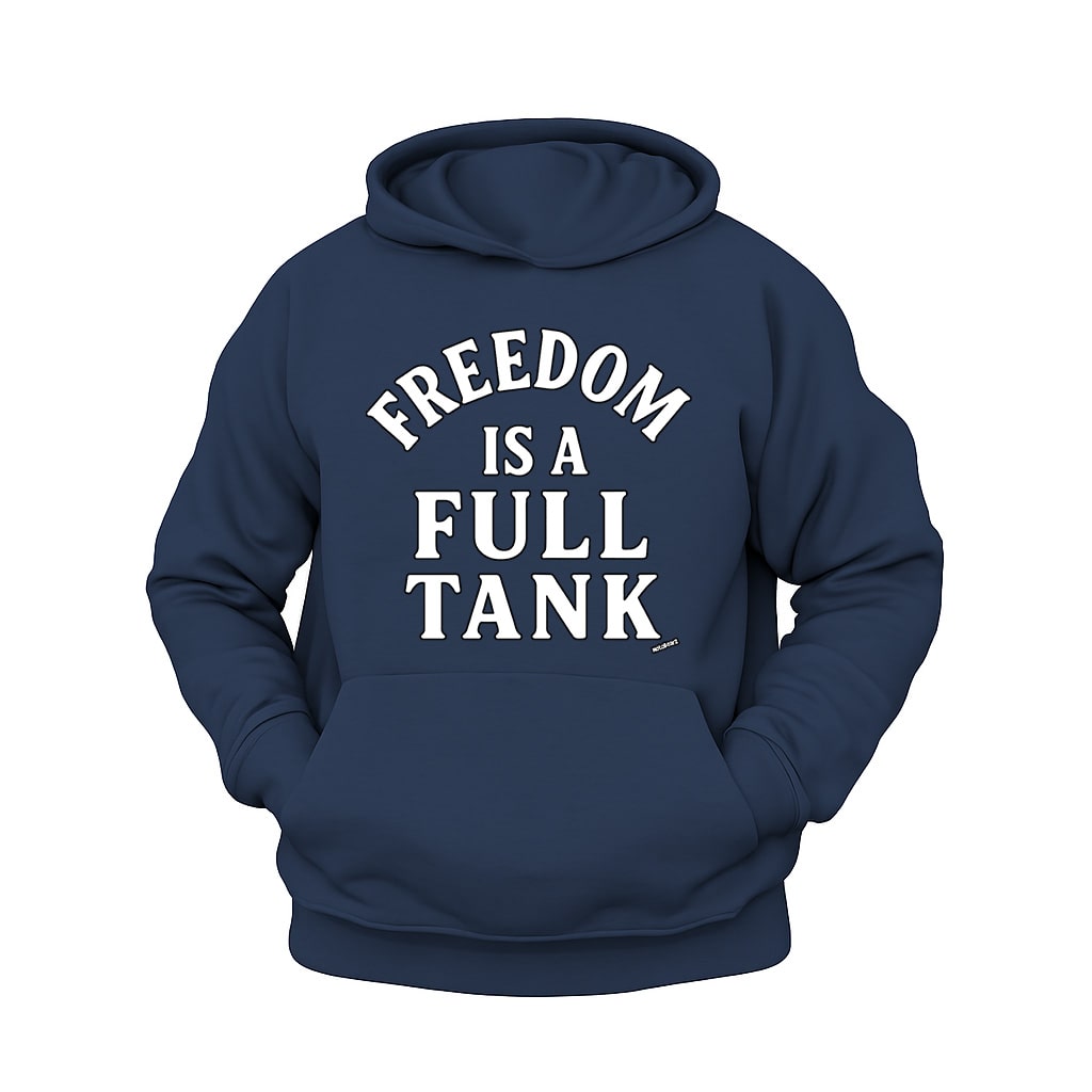 Freedom is Full Tank Hoodie – Şardonlu Kalın Unisex Motosiklet Kapüşonlu Sweatshirt - Hoodie Collection