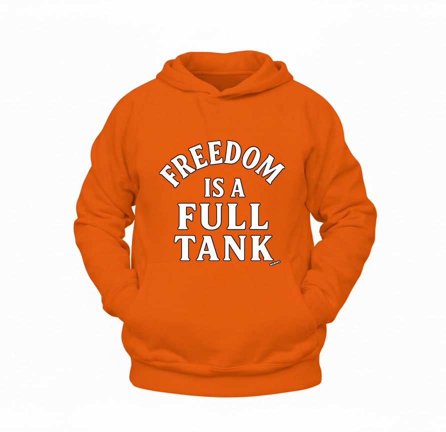Freedom is Full Tank Hoodie – Şardonlu Kalın Unisex Motosiklet Kapüşonlu Sweatshirt - Hoodie Collection
