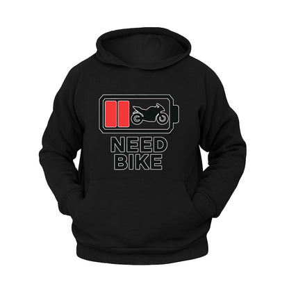 Need Bike Hoodie – Şardonlu Kalın Unisex Motosiklet Kapüşonlu Sweatshirt - Hoodie Collection