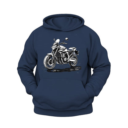 Siyah Adventure Motosiklet Hoodie – Şardonlu Kalın Unisex Motosiklet Kapüşonlu Sweatshirt - Hoodie Collection