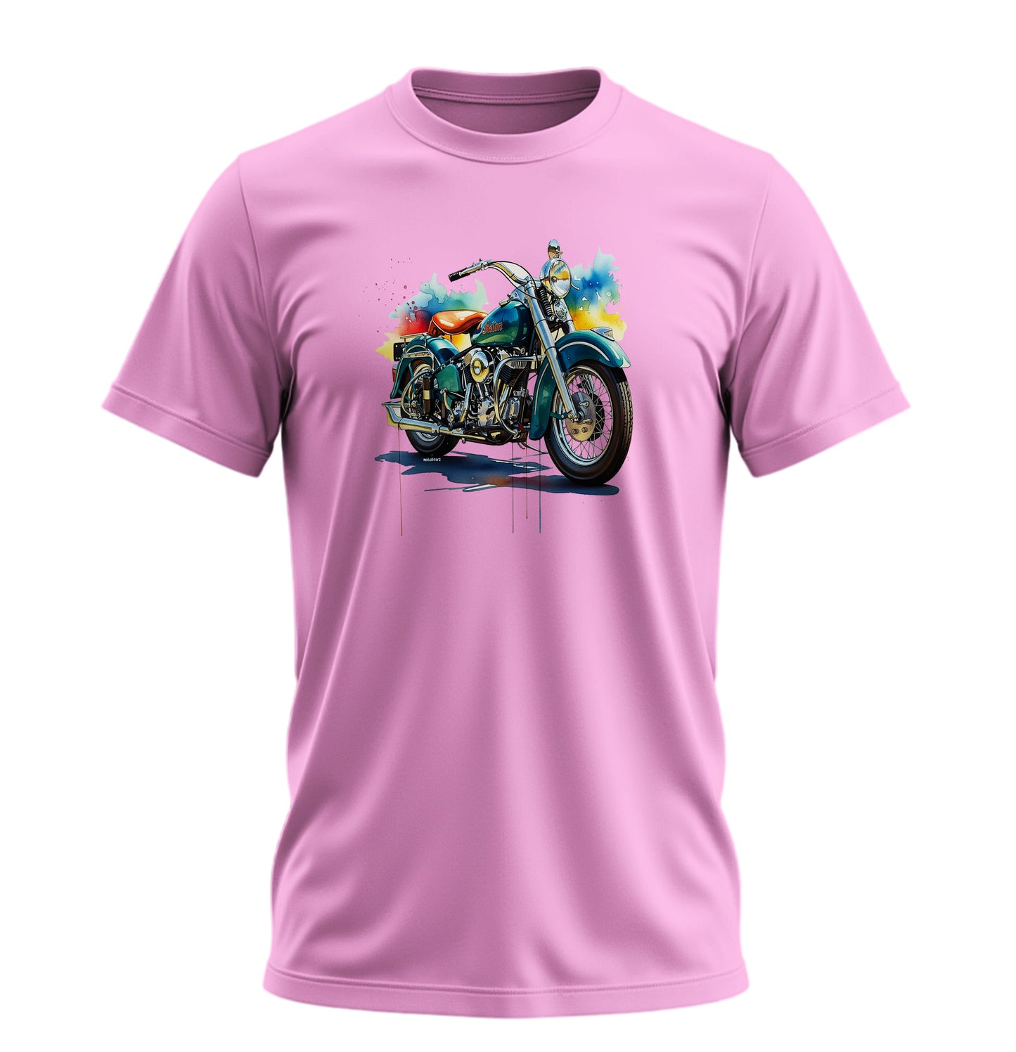 Suluboya Motosiklet - 10 Farklı Renk - Unisex Rahat Kalıp Baskılı Tişört - Moto Garage Collection