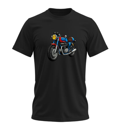 Renkli Motosiklet - 10 Farklı Renk - Unisex Rahat Kalıp Baskılı Tişört - Moto Garage Collection
