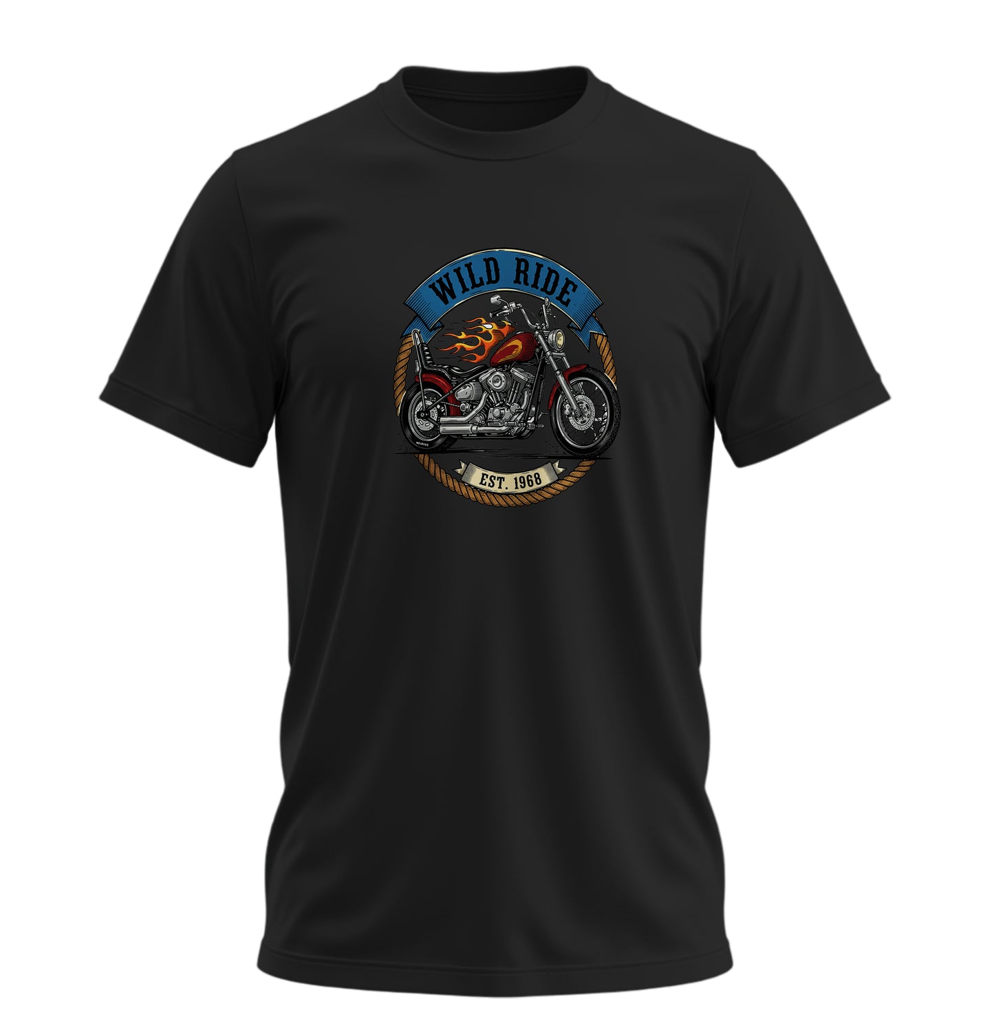 Wild Ride Motosiklet - 10 Farklı Renk - Unisex Rahat Kalıp Baskılı Tişört - Moto Garage Collection