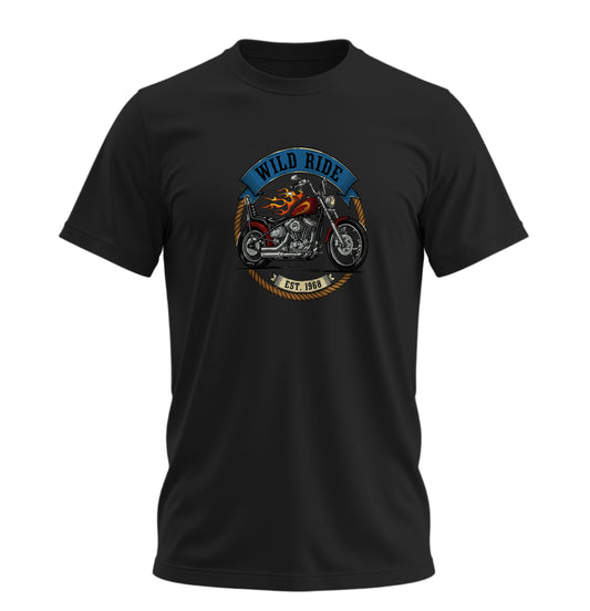 Wild Ride Motosiklet - 10 Farklı Renk - Unisex Rahat Kalıp Baskılı Tişört - Moto Garage Collection