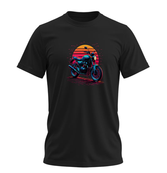 Retro Motosiklet - 10 Farklı Renk - Unisex Rahat Kalıp Baskılı Tişört - Moto Garage Collection