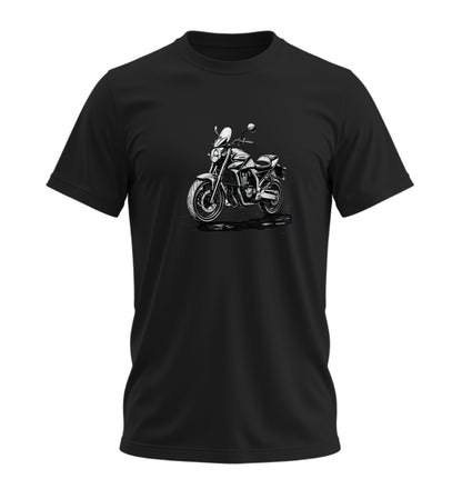 Black White Motosiklet - 10 Farklı Renk - Unisex Rahat Kalıp Baskılı Tişört - Moto Garage Collection