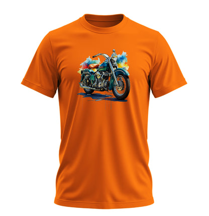 Suluboya Motosiklet - 10 Farklı Renk - Unisex Rahat Kalıp Baskılı Tişört - Moto Garage Collection